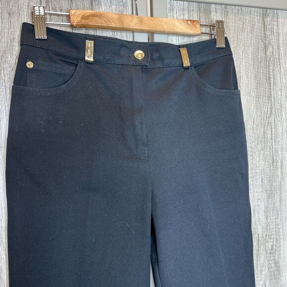 St John Marie Gray Pants Women Size 4 Black Color High Waist Straight Leg - Picture 8 of 8